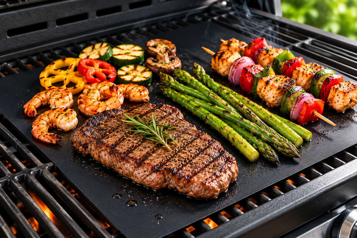 Illustrative image of cooking on a BBQ mat