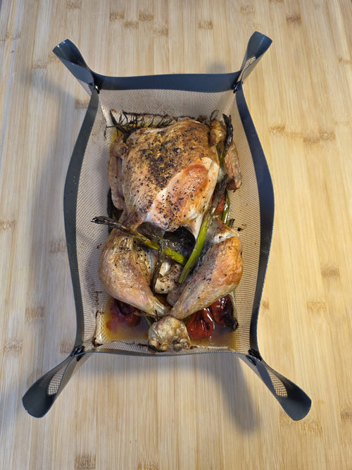 Roast chicken in roasting mat